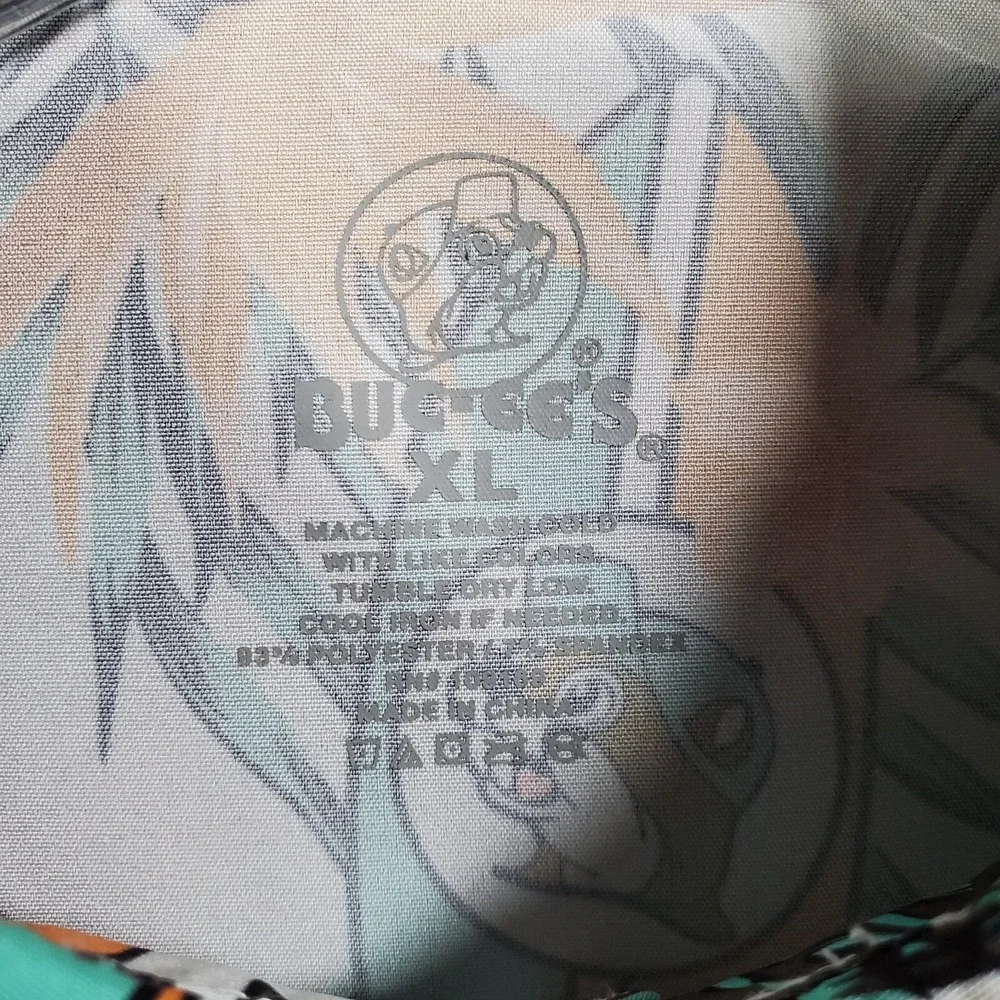 Bucees Hawaiian Shirt Mens XL Green Camp Tropical Print Button Up Palm Surfboard